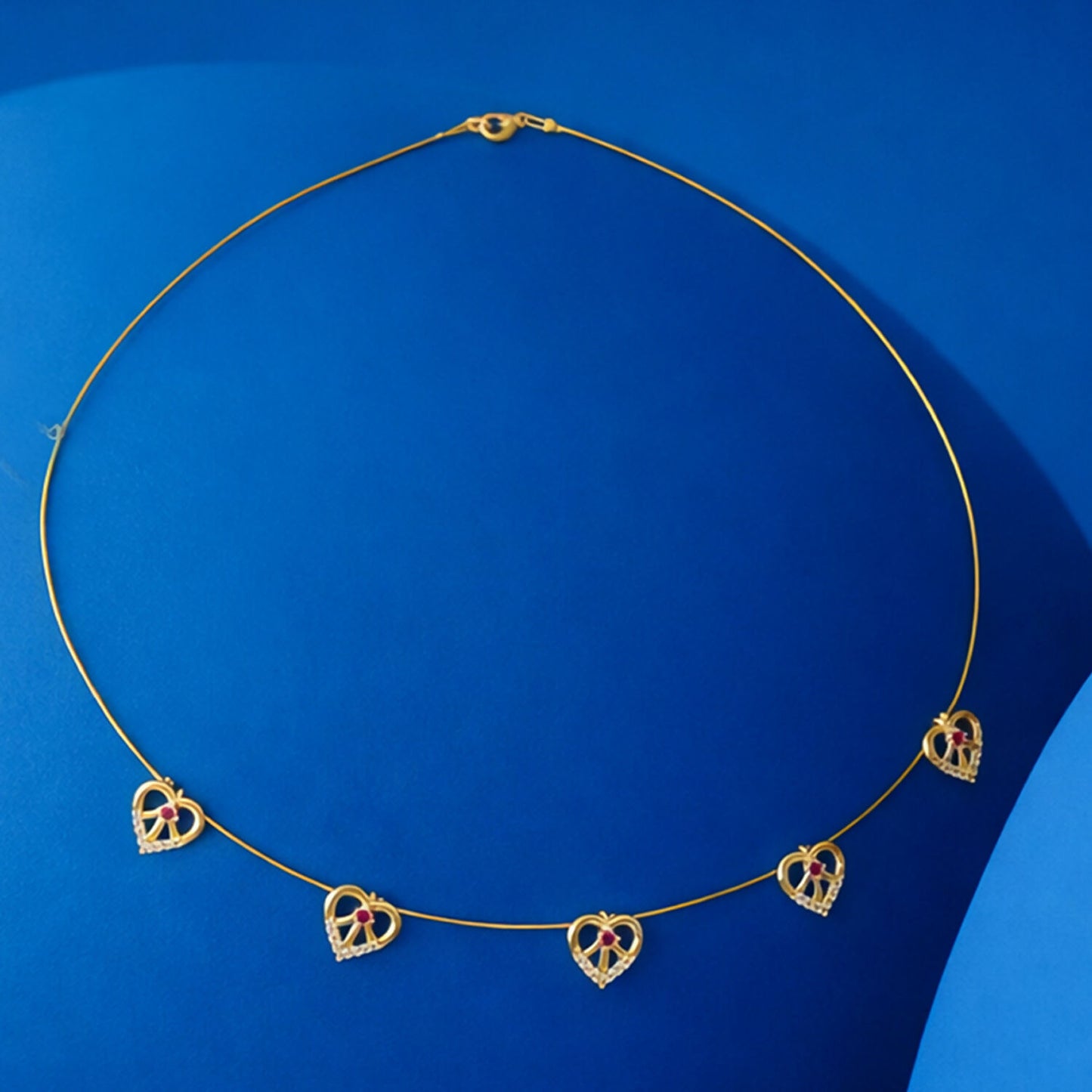 Love Drop Heart Necklace Elegant Ruby Heart Pendant Necklace for Women