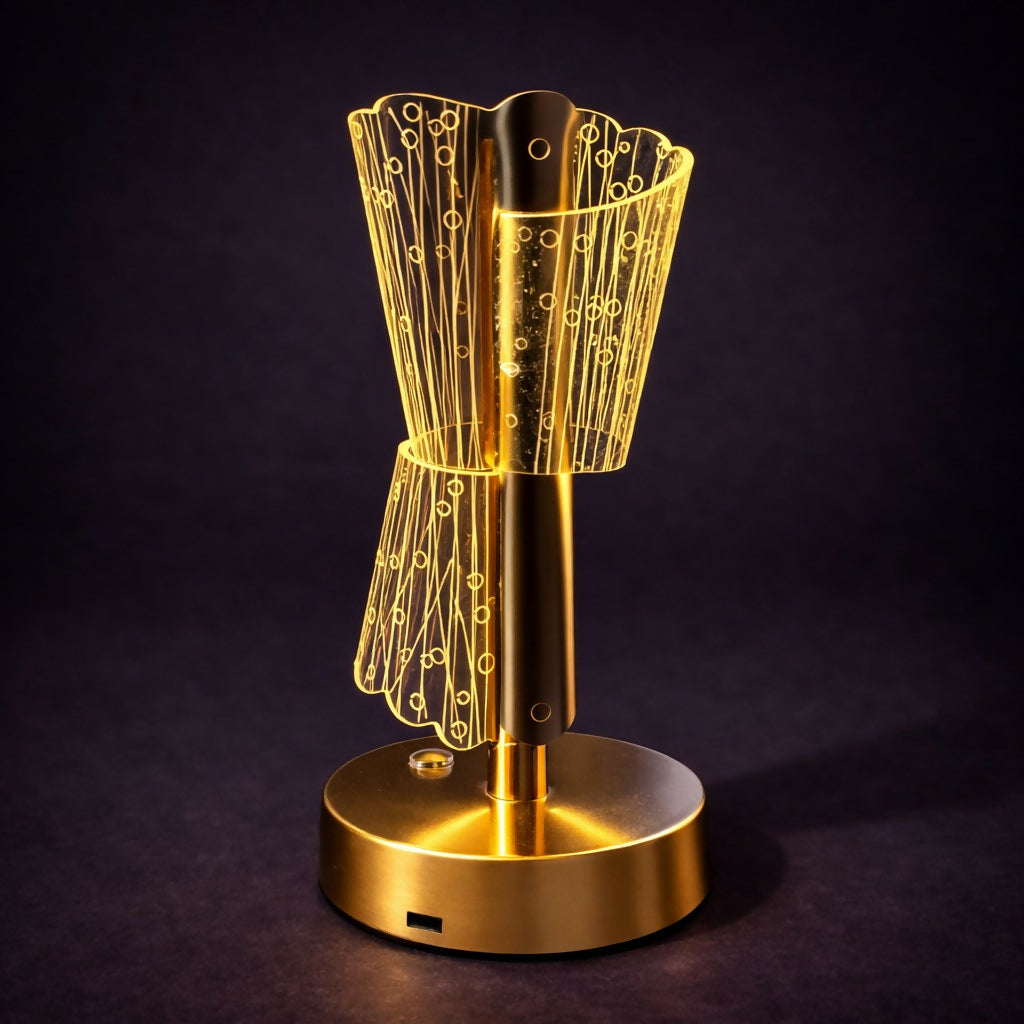 Modern Spiral LED Table Lamp Decorative Warm Light Night Lamp (Pattern may vary)