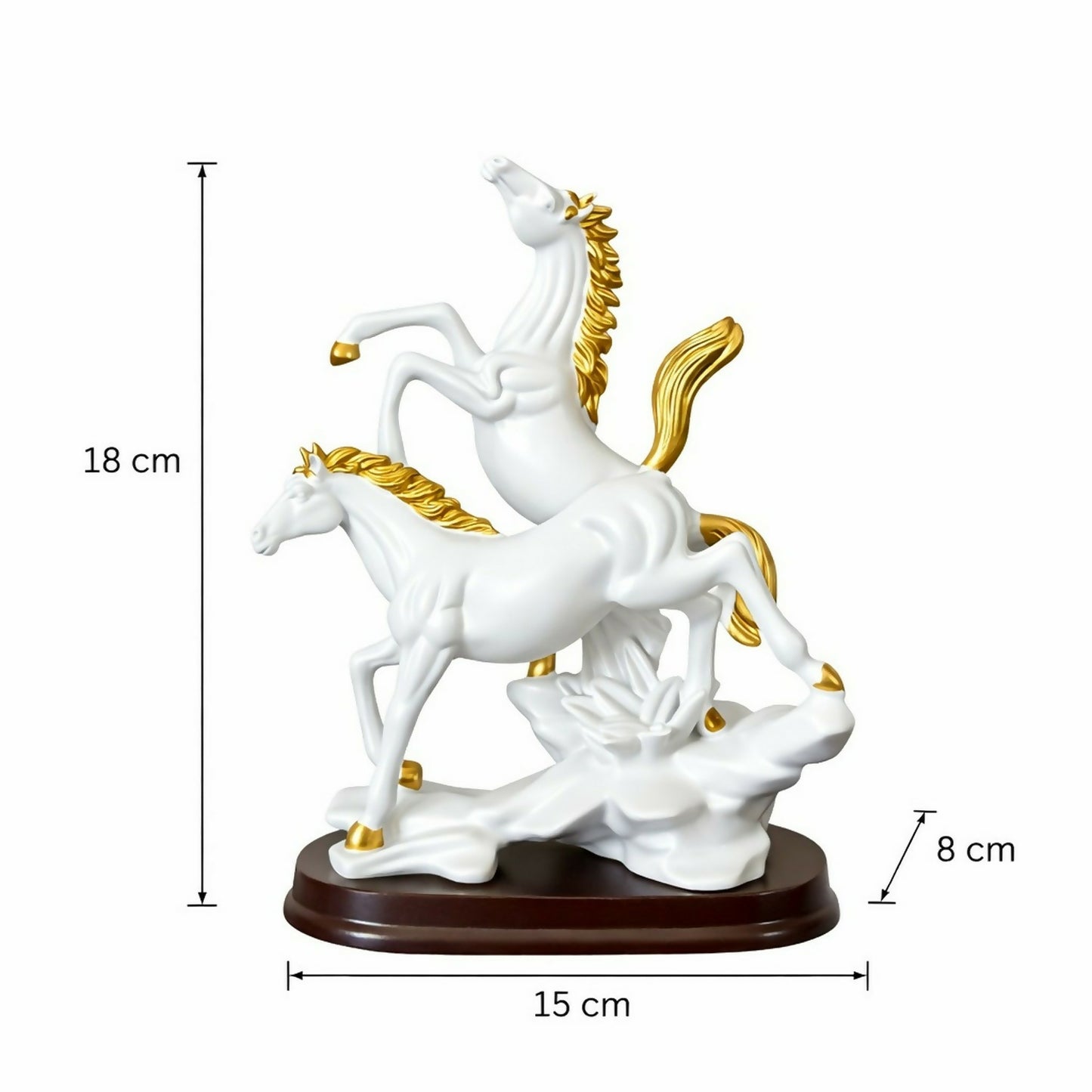 Double horse statue placed on office desk as décor