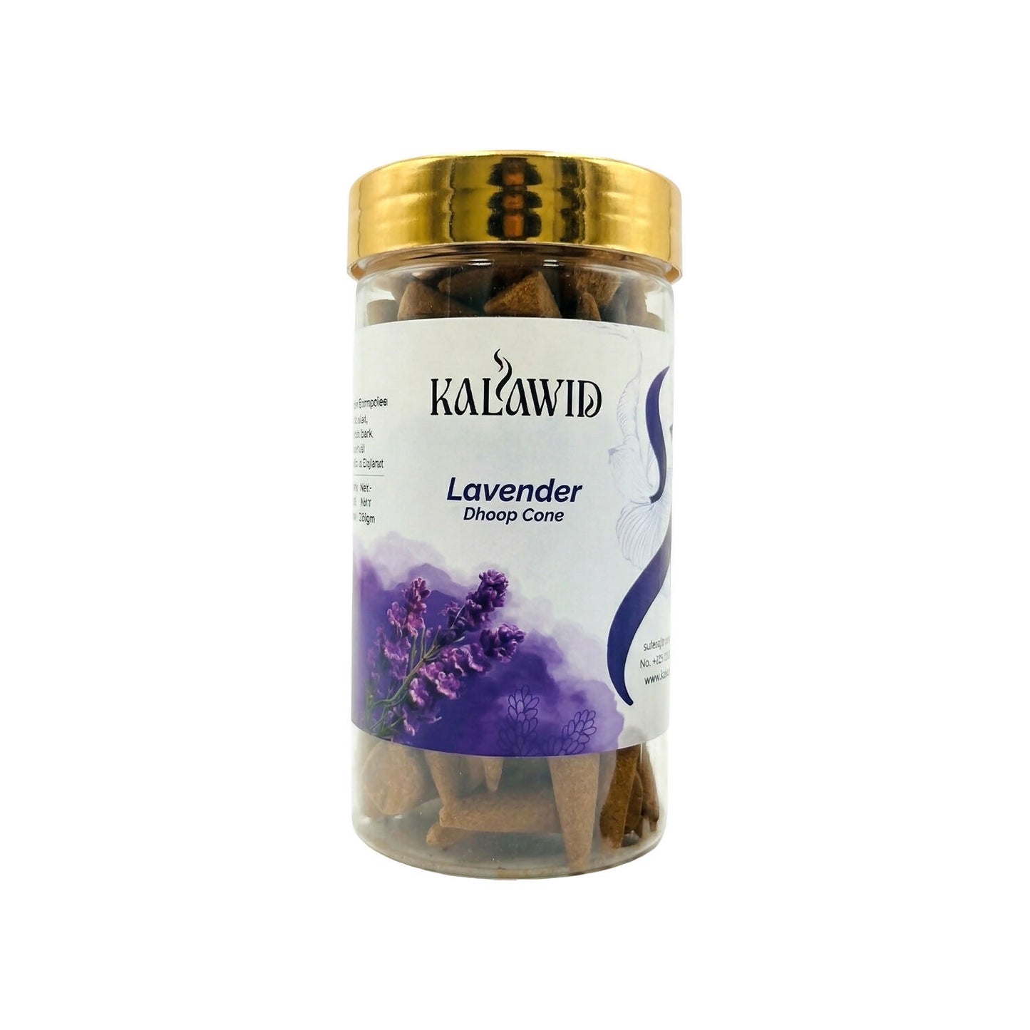 Lavender Dhoop Cone Jar for Relaxing Fragrance & Stress Relief Ambience (100 Gm)