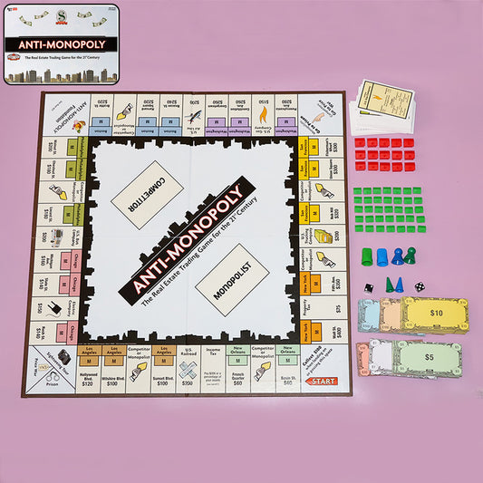 Anti-Monopoly Board Game – Classic Real Estate Trading Family & Friends Strategy Game