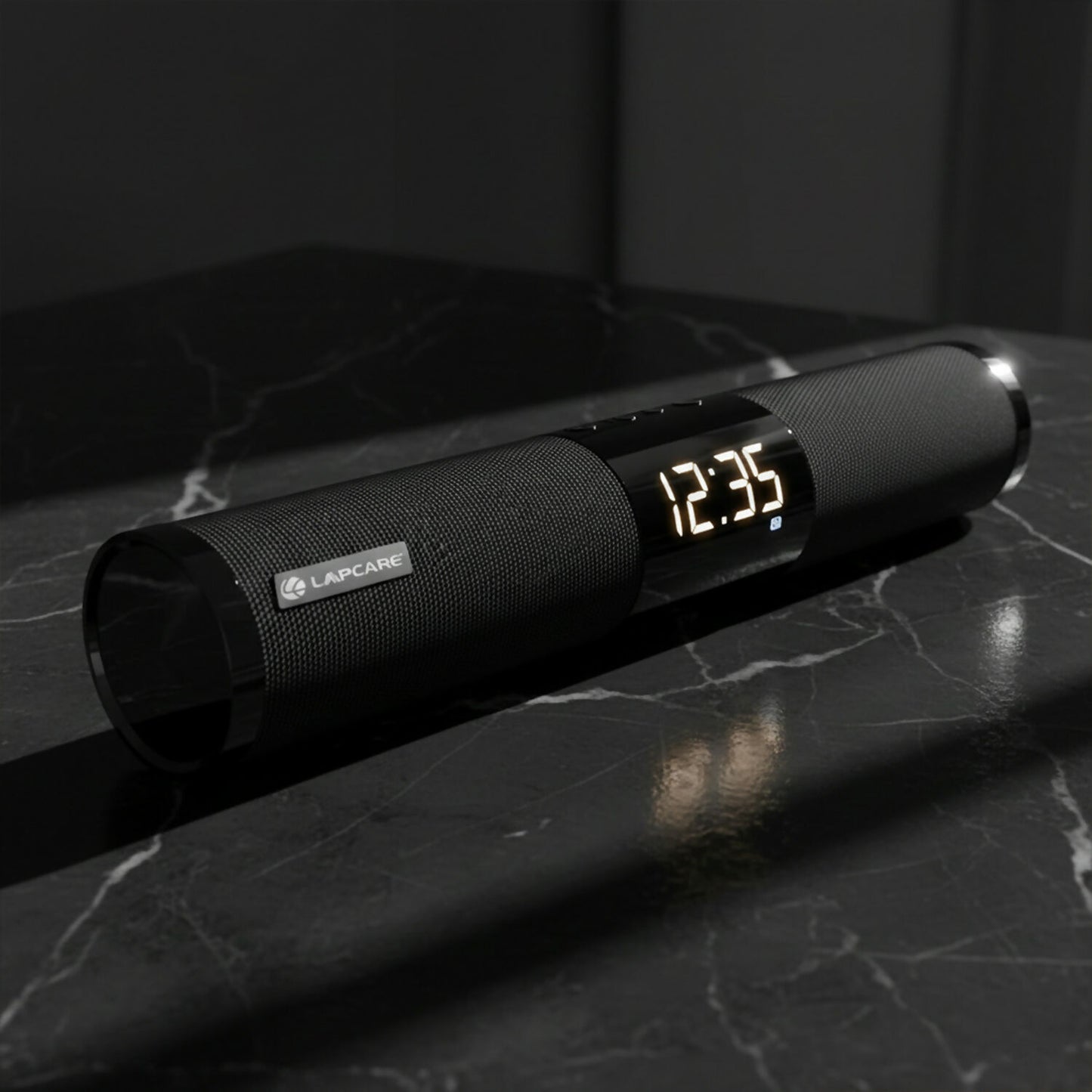 Lapcare Wireless Bluetooth Speaker with Digital Clock Display and Portable Design