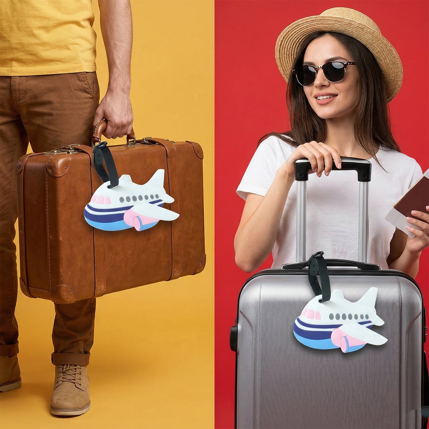airport suitcase airplane tag