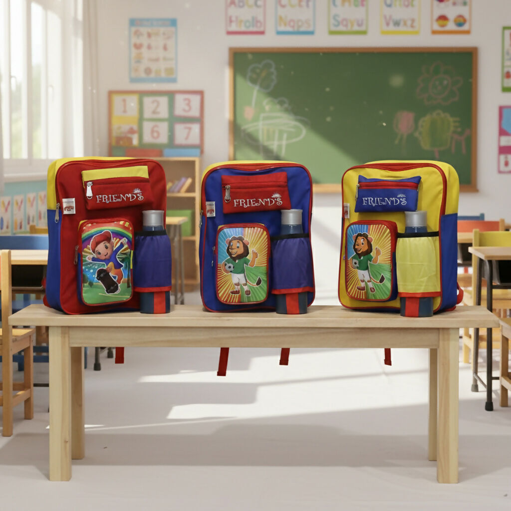 Durable Kids School Backpack Set Multicolor- Fun Design for Elementary Students