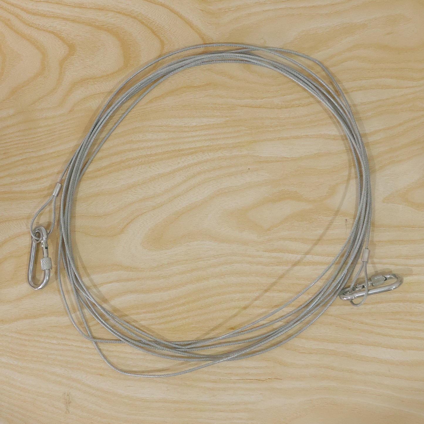 Cloth Drying Wire Rope 5 Meter Stainless Steel with Carabiner Hooks (1 Pc)