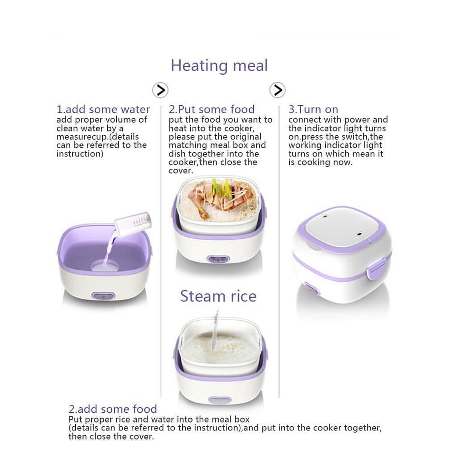 Electric Lunch Box Portable Food Warmer Food Heating Lunch Box for Car, Truck, office