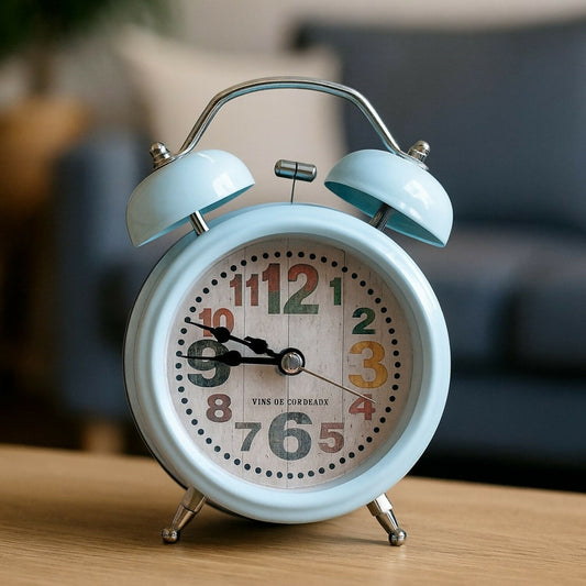 Vintage Twin Bell Alarm Clock with Loud Ringing | Retro Table Desk Clock