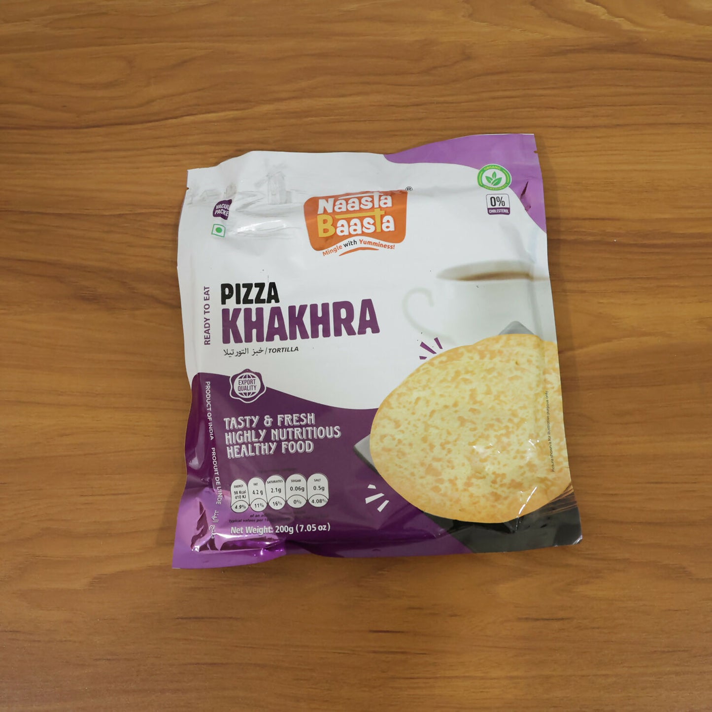 Naasta Baasta Pizza Khakhra Crispy & Cheesy Whole Wheat Ready to Eat Snack (200gm)