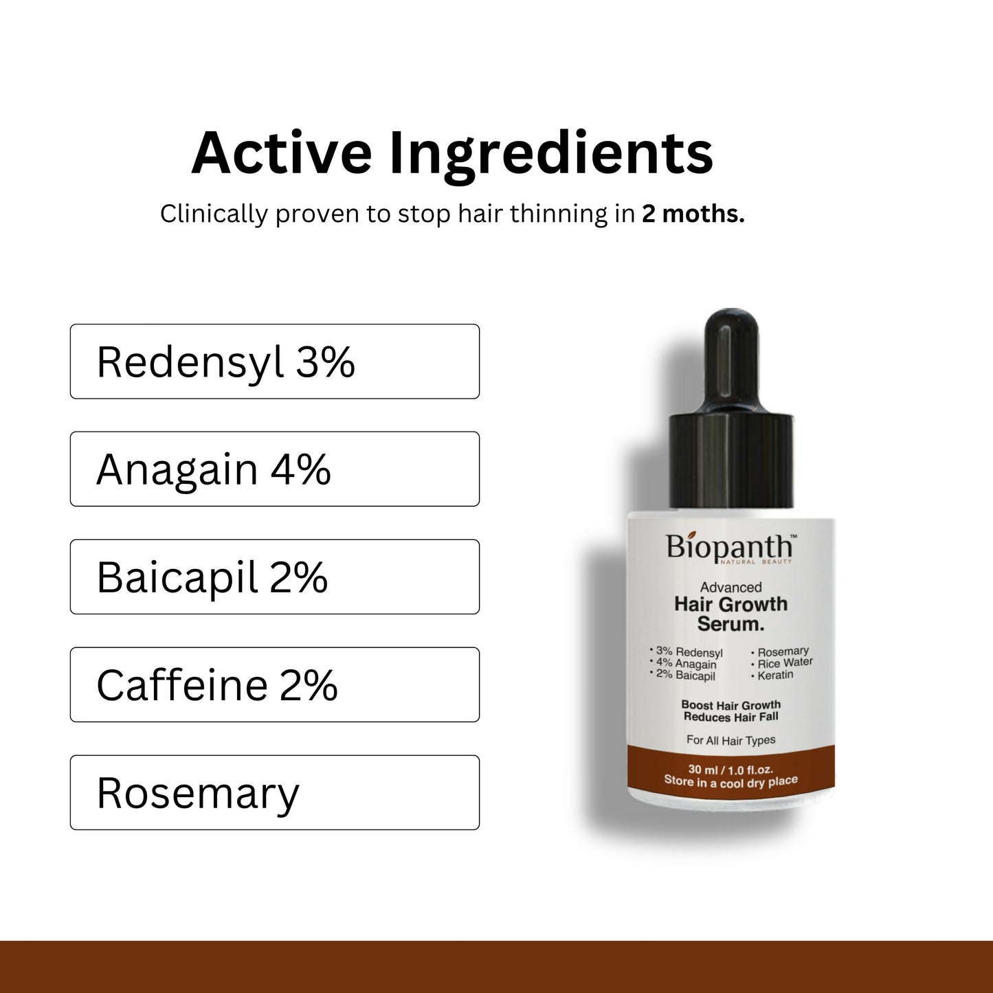 Close-up of serum applicator for hair growth treatment.