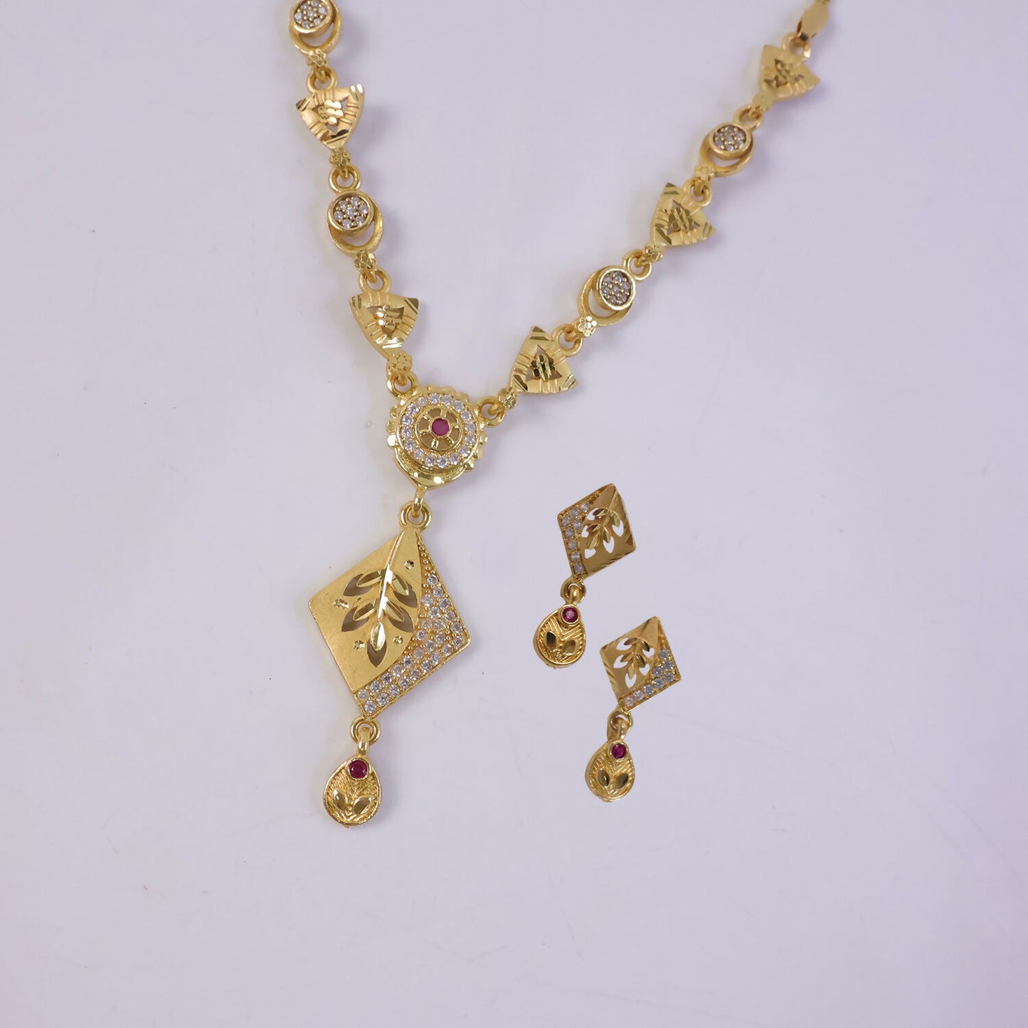 Lightweight gold-plated jewelry set designed for celebration wear