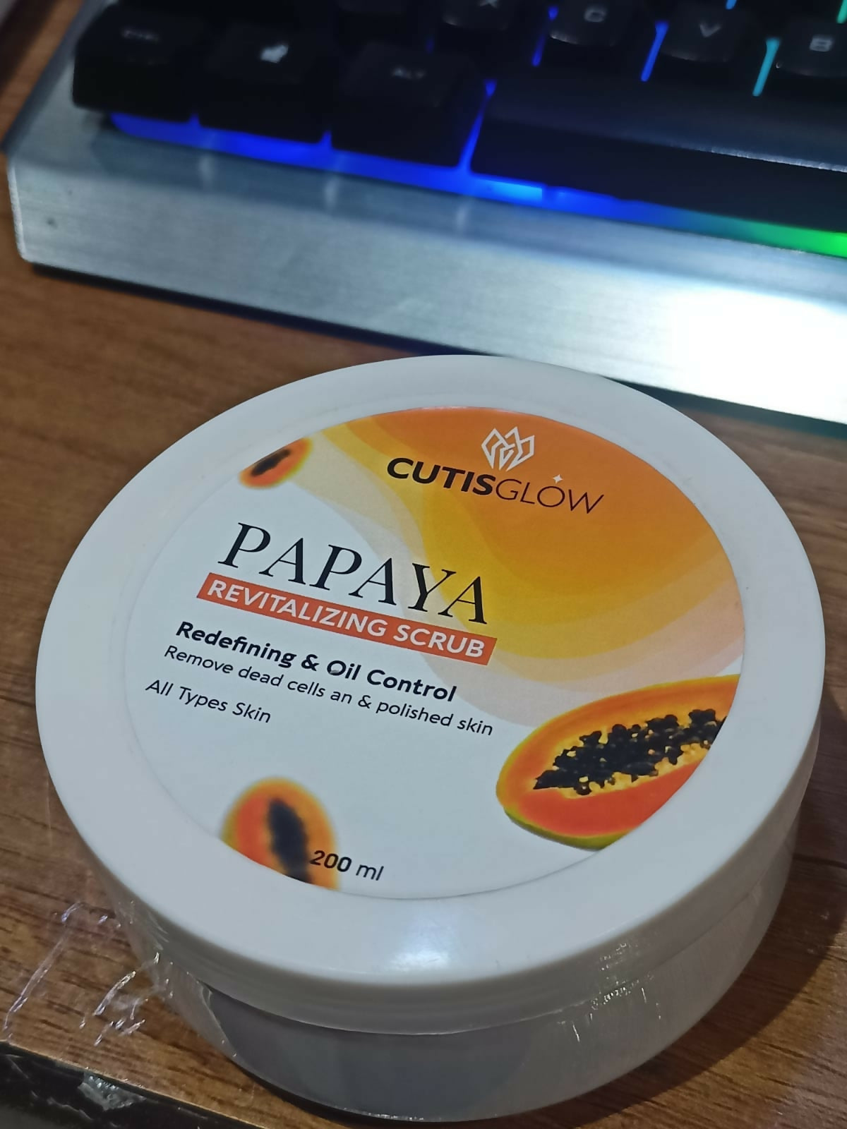 Eyelet Papaya Revitalizing Scrub – Exfoliating Face & Body Scrub for Oil Control, Dead Skin Cell Removal & Polished Skin (200ml)