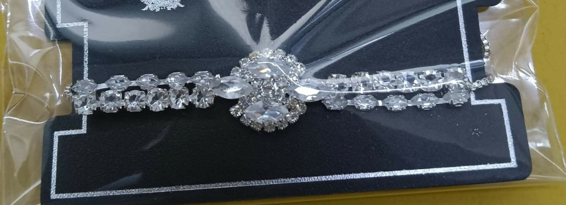 Silver Plated Ad Stone Adjustable Bracelet