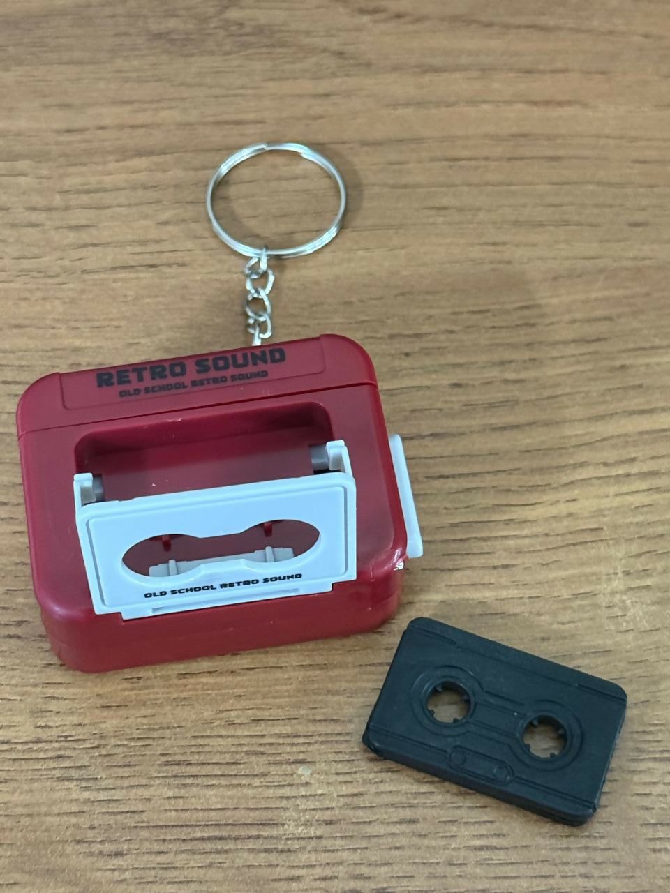 Retro Cassette Tape Sound Keychain Toy with Click Button