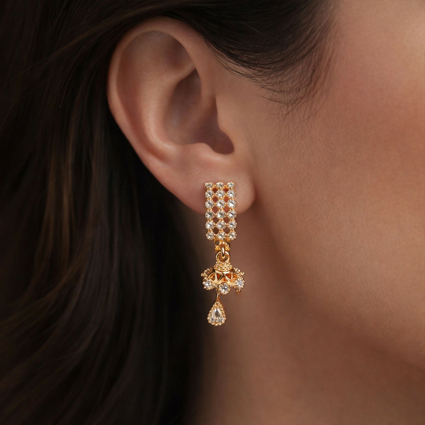 Elegant Jhumka Style Teardrop Dangle Party Wear Jewellery