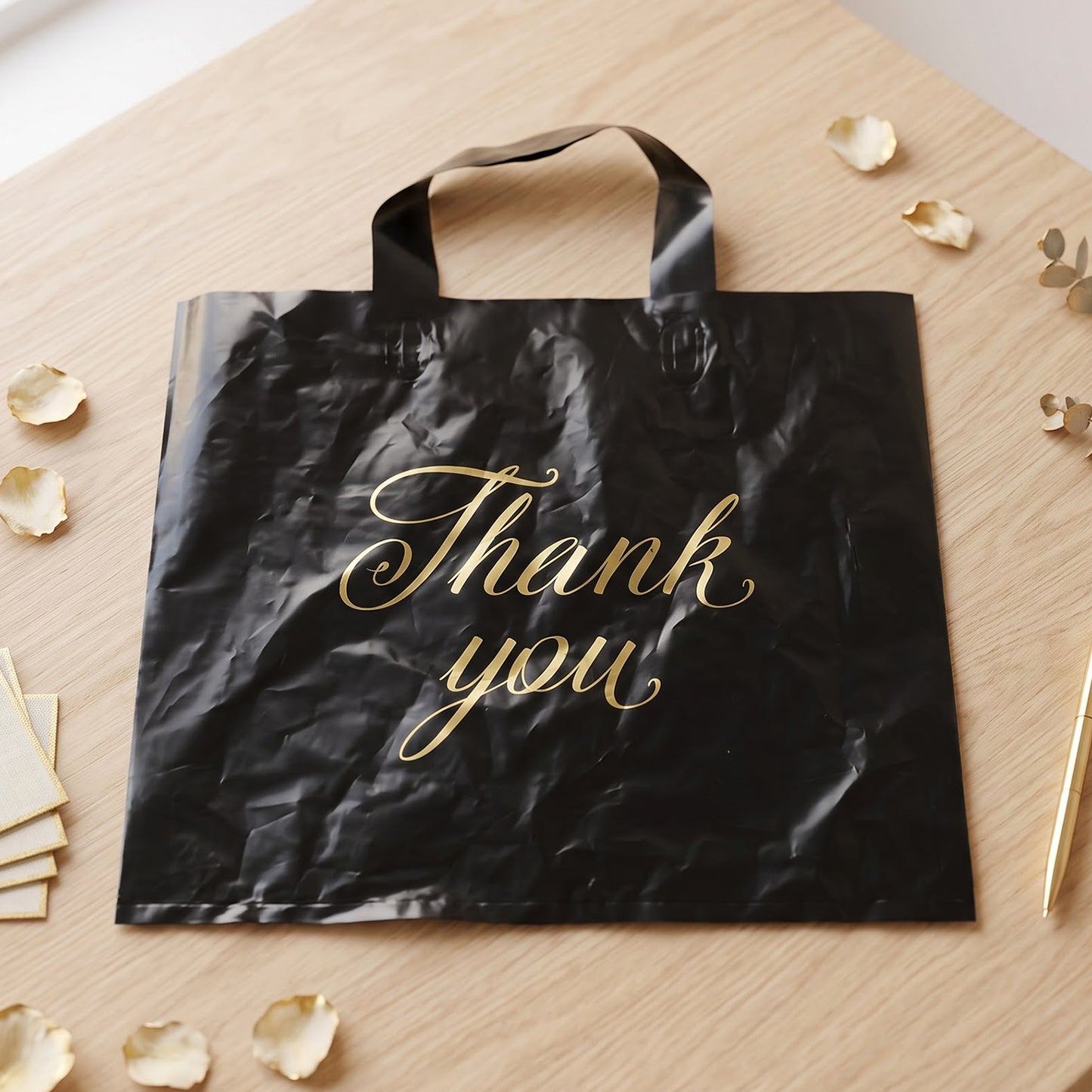 Premium Reusable Plastic Thank You Print Gift Carry Bag 30x26 Cm (1 Pc)