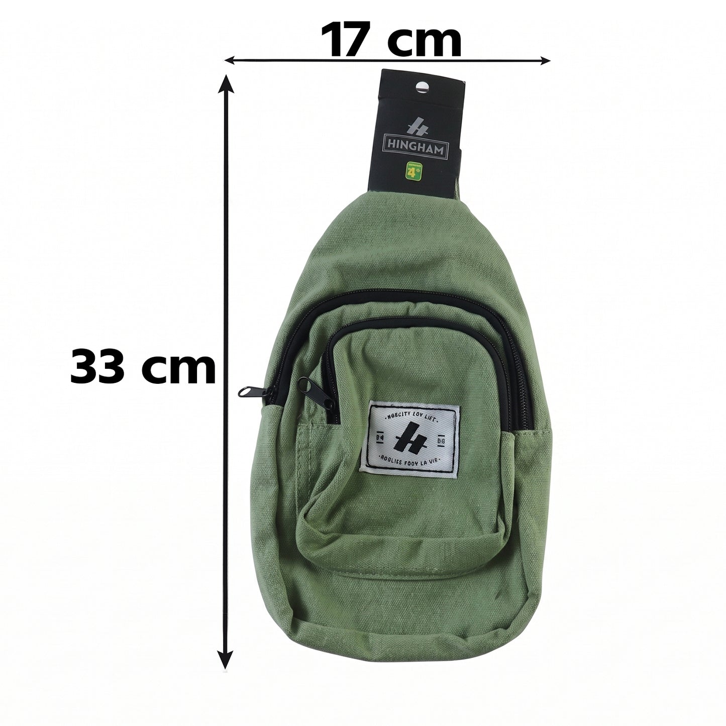 Multi Pocket Sling Crossbody Bag, Compact Canvas Chest Bag with Strap (1 Pc)