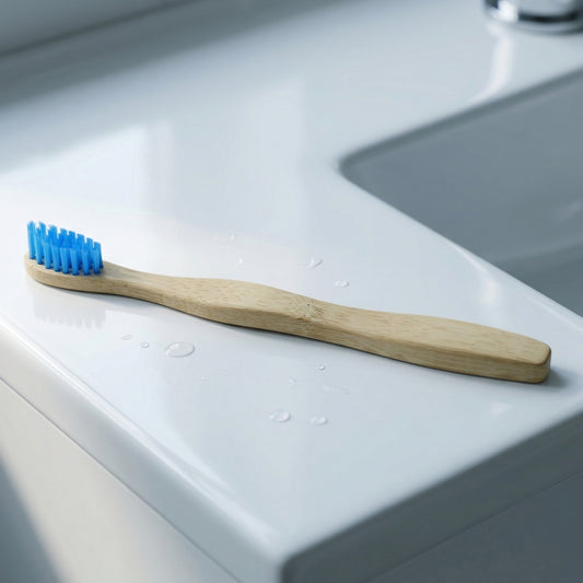 Durable bamboo toothbrush with soft bristles