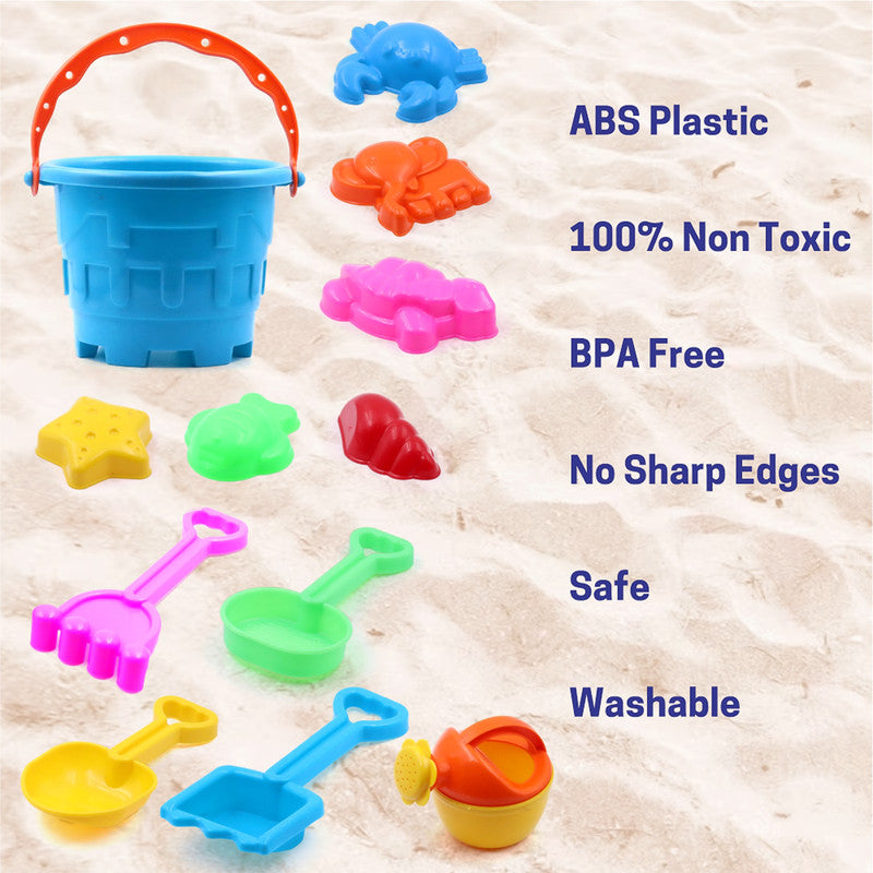 Aditi Kids Beach Sand Toy Set Bucket, Shovels and Moulds | Safe ABS Plastic Play Set