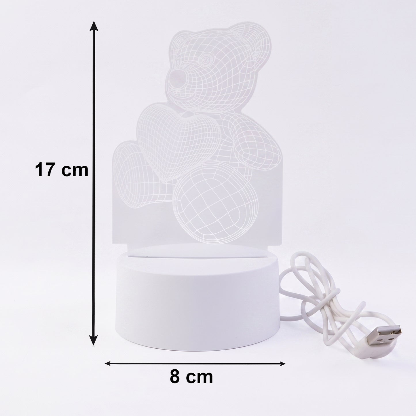 3D illusion teddy bear LED night lamp illuminated