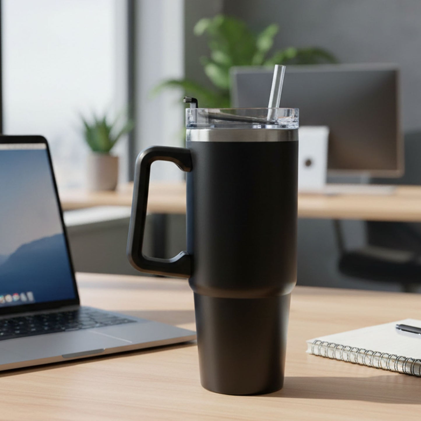 890 ML Large Capacity Insulated Travel Mug / Tumbler Black color (1 Pc)