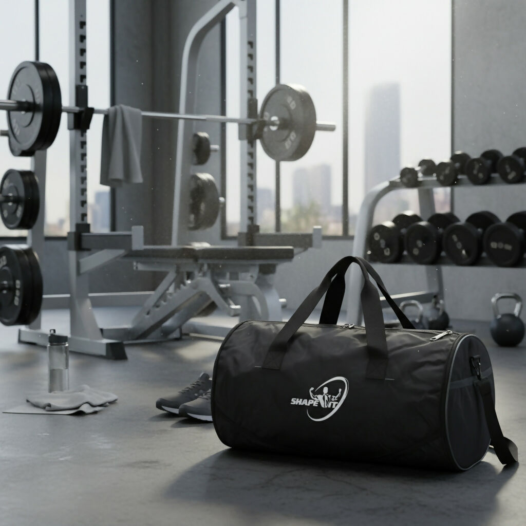 Shape it Gym Duffle Bag for Men & Women – Black & Multicolor Sports Bag Multi Compartment, Fitness Travel Bag, Lightweight Workout Duffle