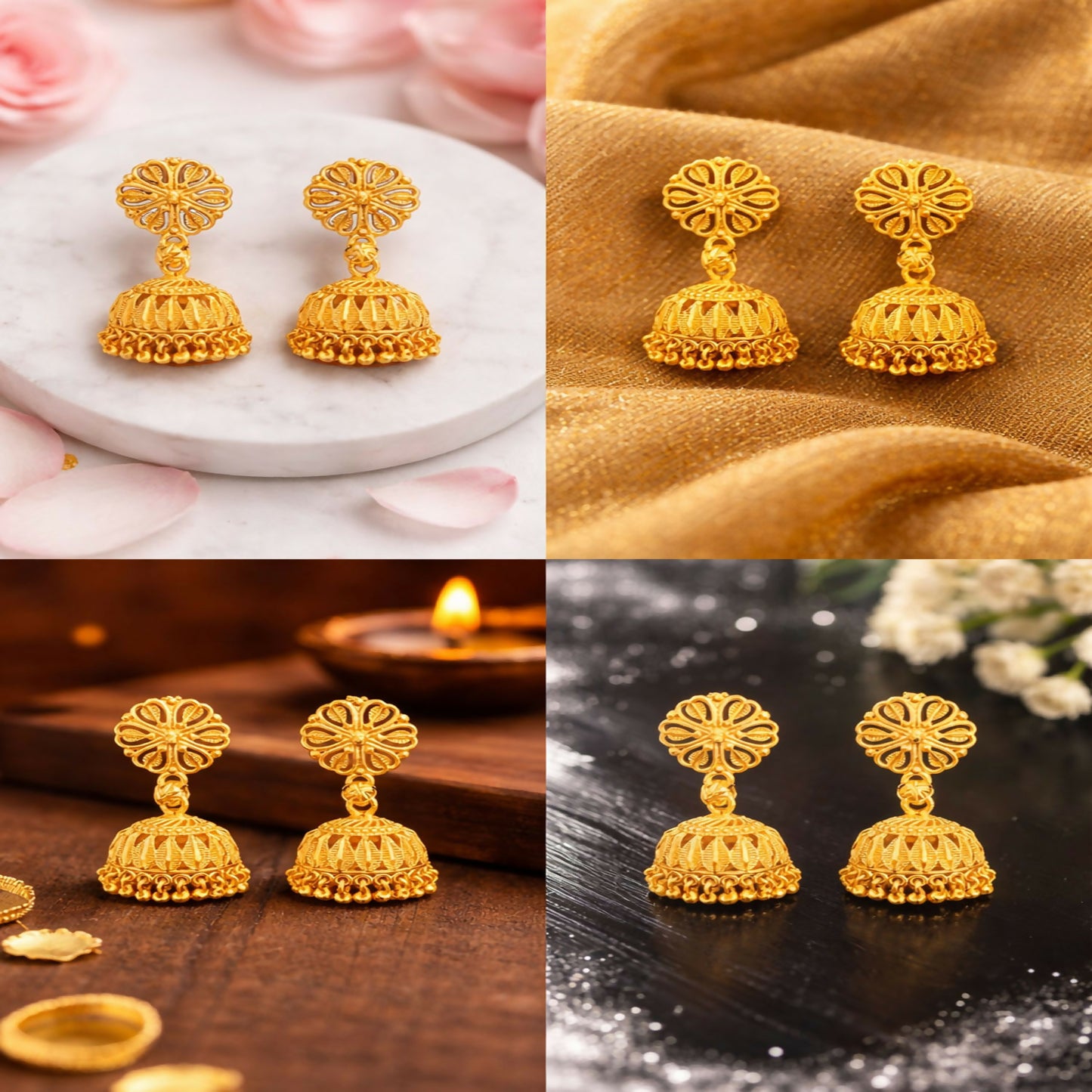 Traditional Gold Plated Jhumka Earrings for Women