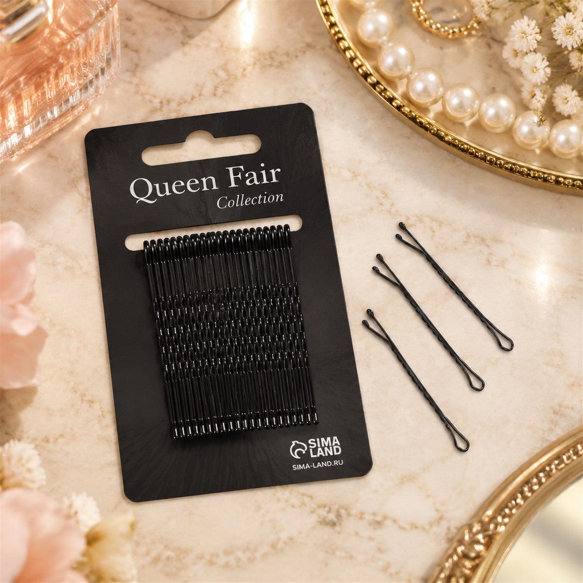 Metal Bobby Hair Pins with Wavy Grip and Rounded Tips for Everyday Styling (25 Pc)