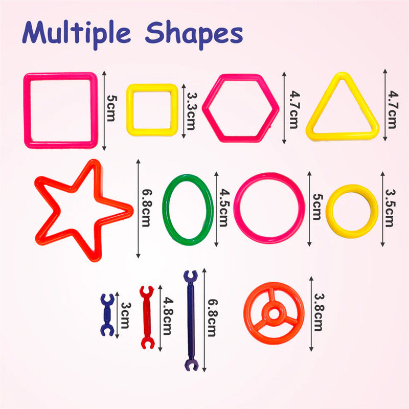 Aditi Creative Stick Building Set for Kids with Colorful Shapes & Connectors Structure Play Kit