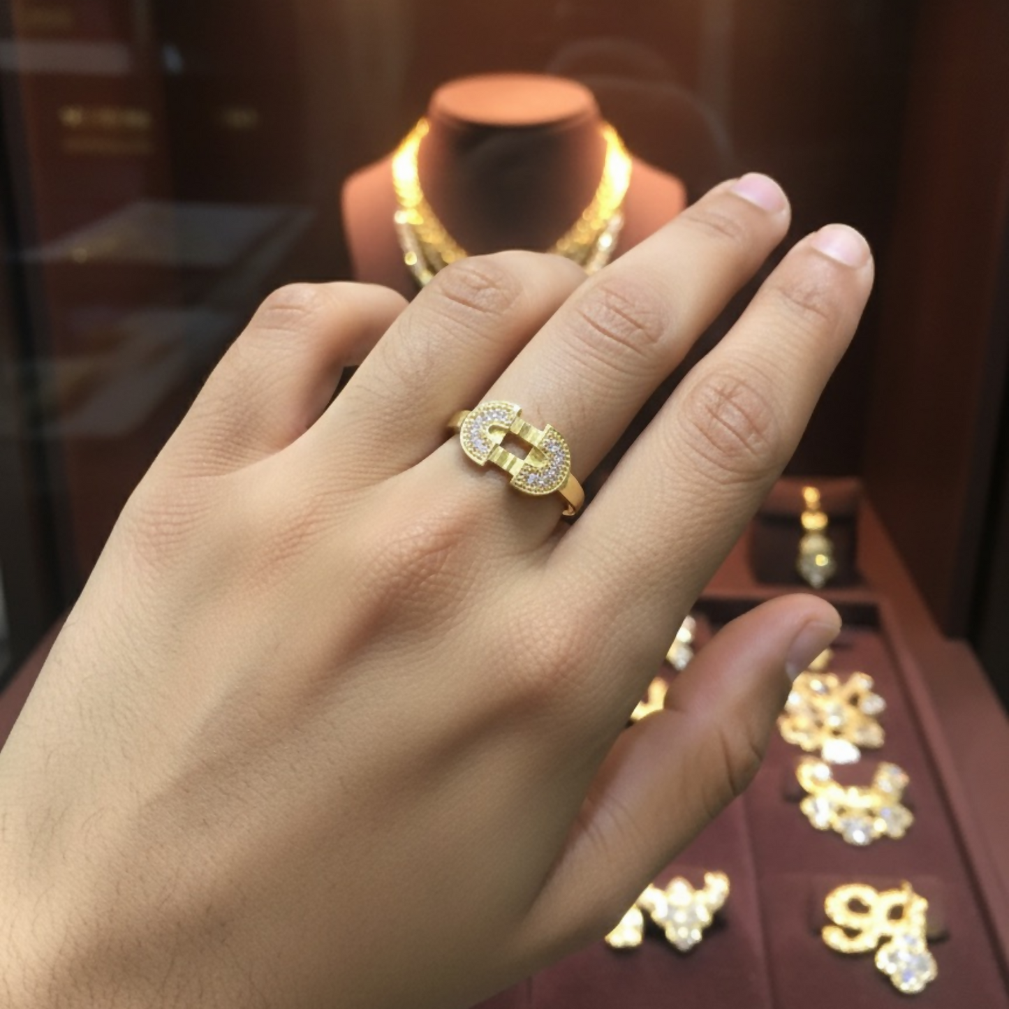 Premium Gold-Tone Designer Ring – Pack of 6 (Mix Collection)