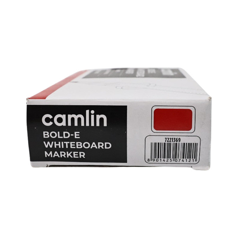 Camlin Bold-E Whiteboard Marker – Red Color Bold Writing Refillable Markers (Pack of 10)