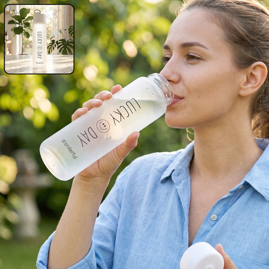 350ml frosted glass water bottle