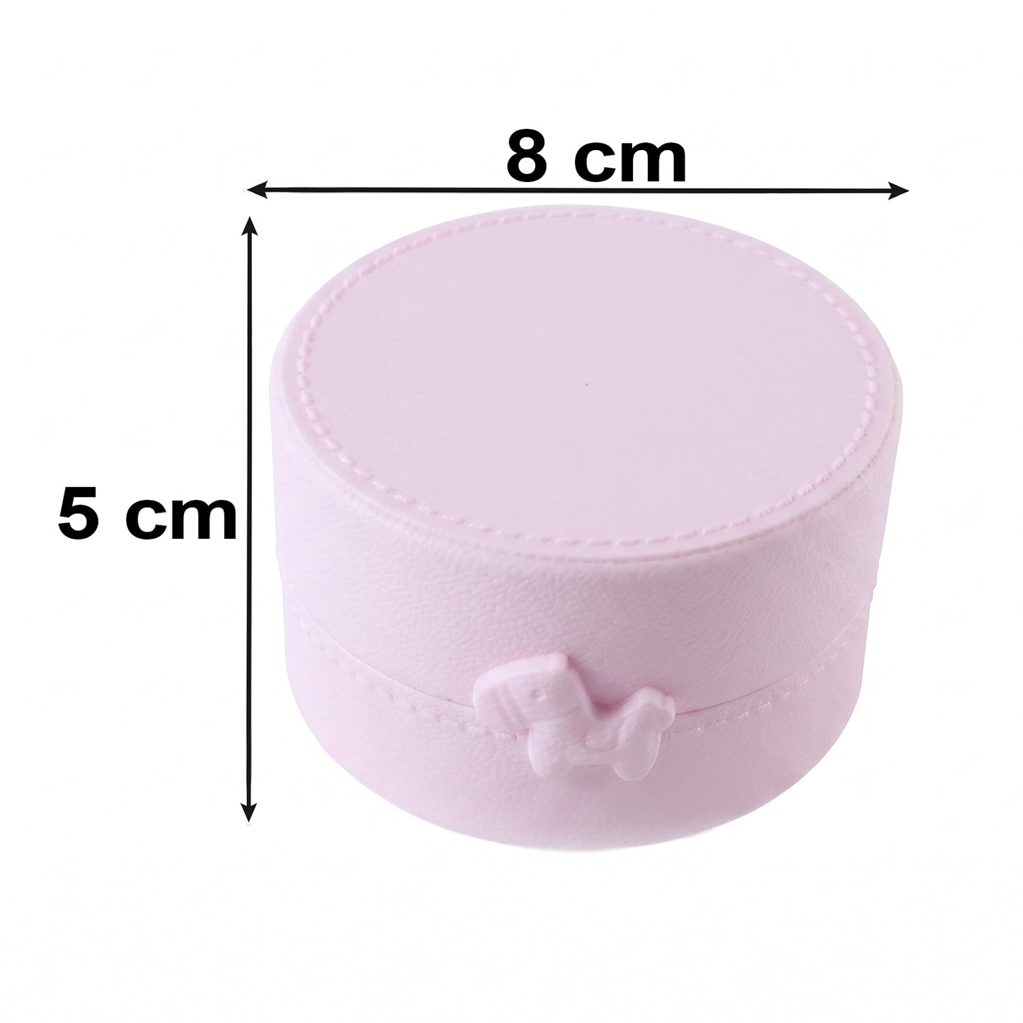 Small Round Storage Box Portable Jewellery Organizer Case with Snap (1 Pc)
