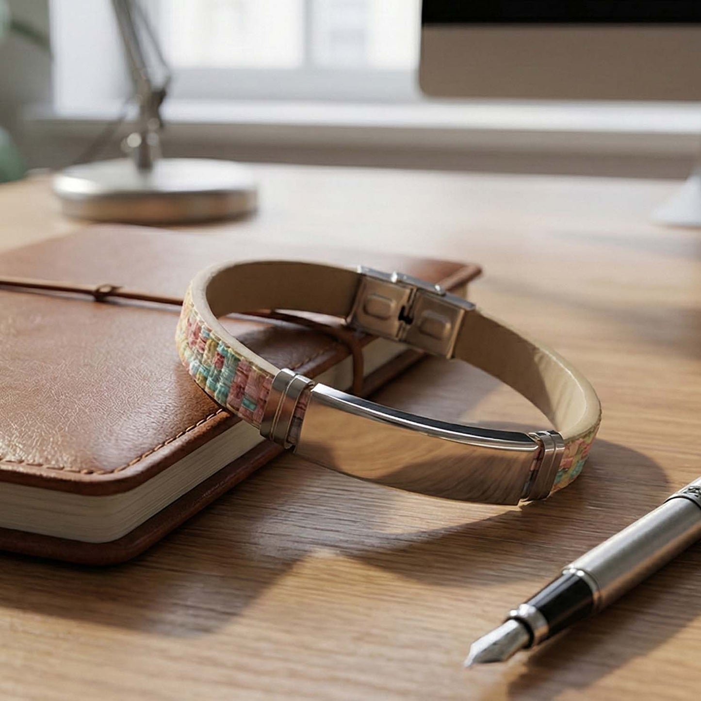 Custom Premium Fancy Wrist Bracelet with Multicolor Woven Design (1 Pc)