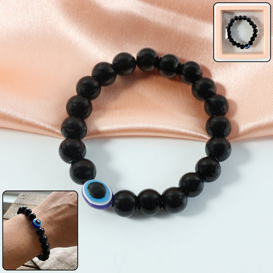 Elegant Dual-Tone Crystal Beaded Stretch Bracelet (1 Pc)