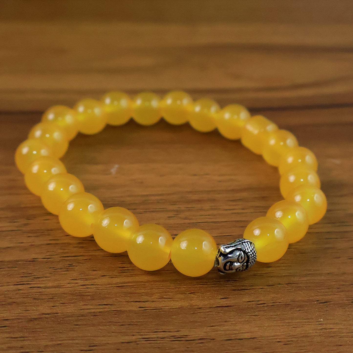 Elegant Yellow Buddha Charm Bracelet With Air-Tight Display Box