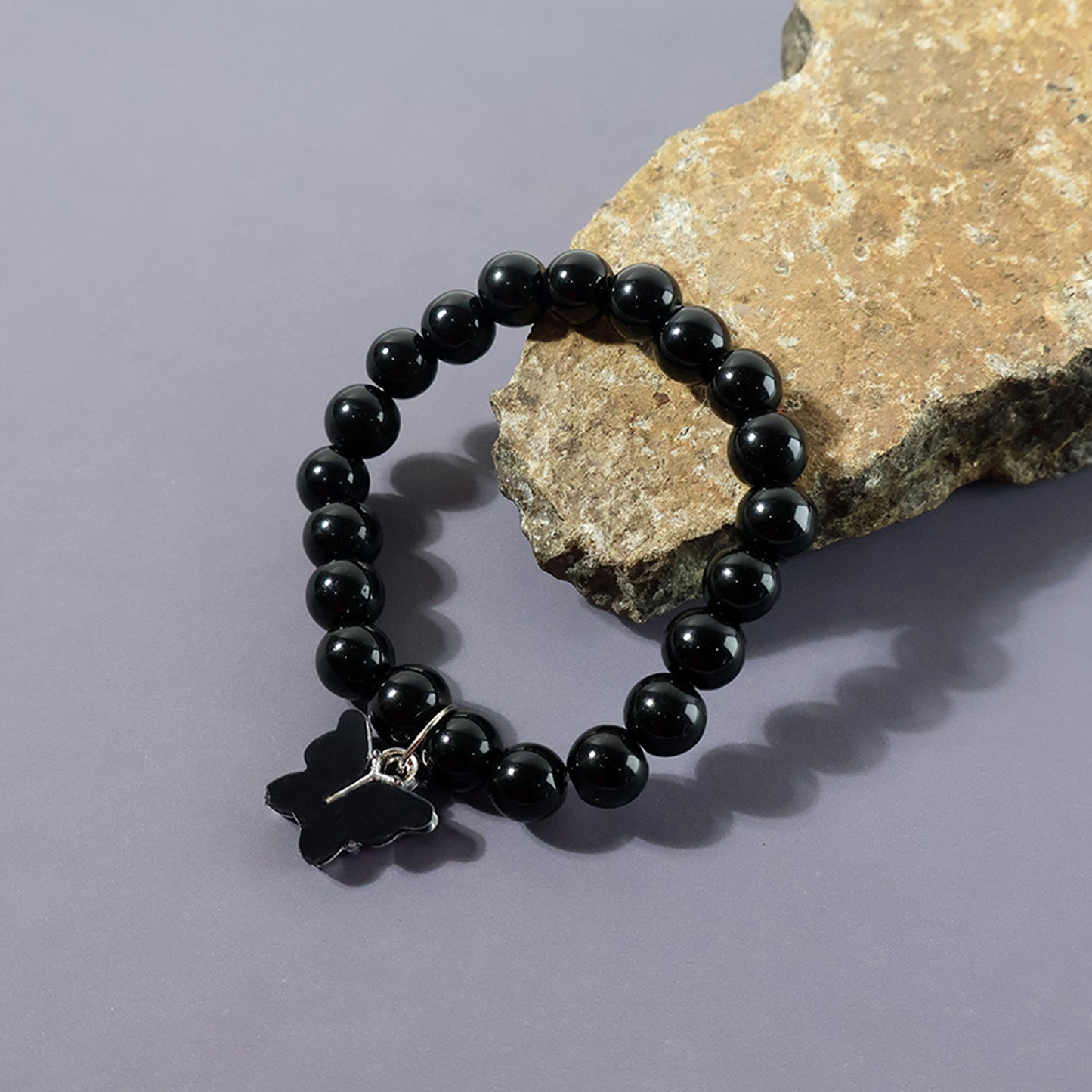 Black Beaded Fashion Bracelet (1 Pc)