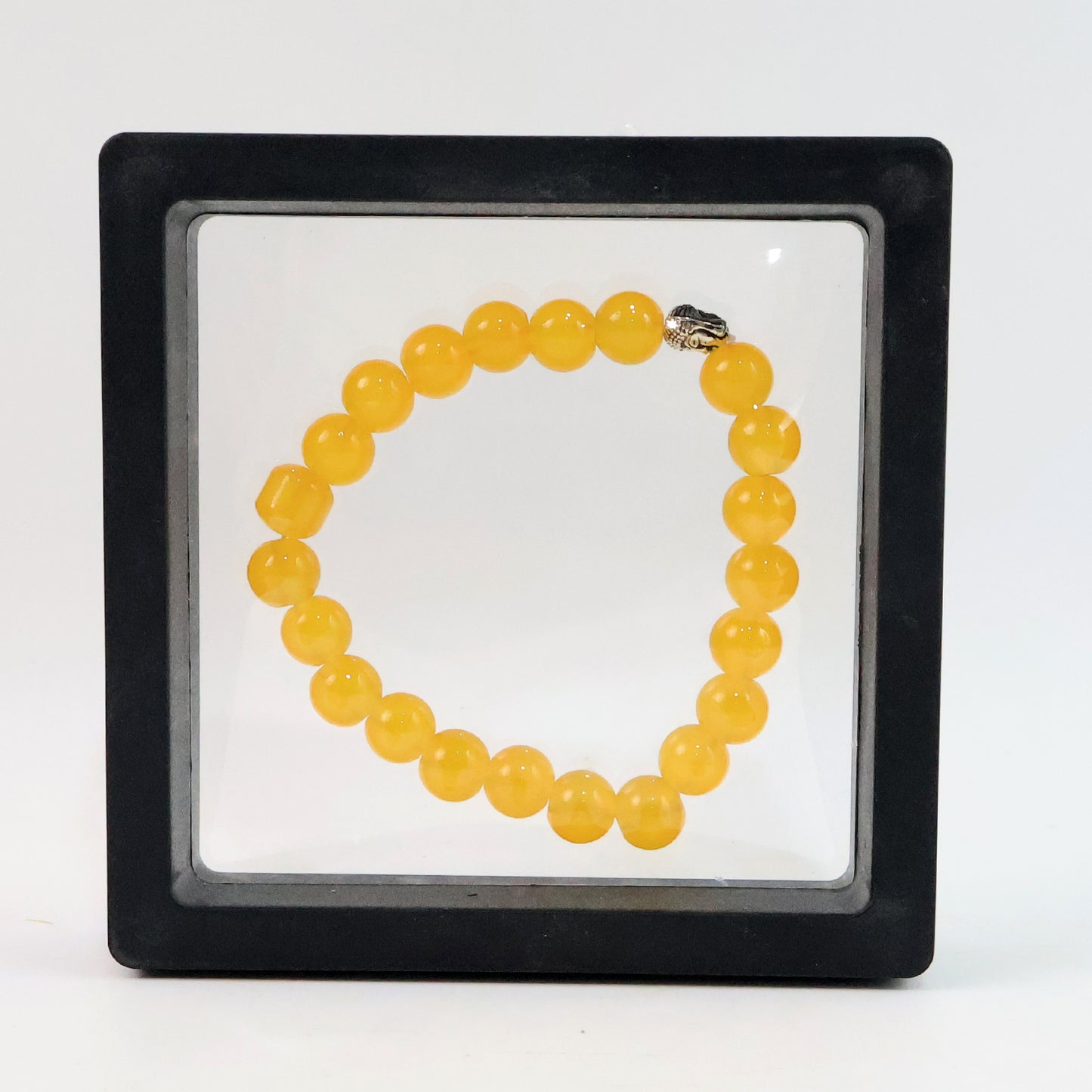 Elegant Yellow Buddha Charm Bracelet With Air-Tight Display Box