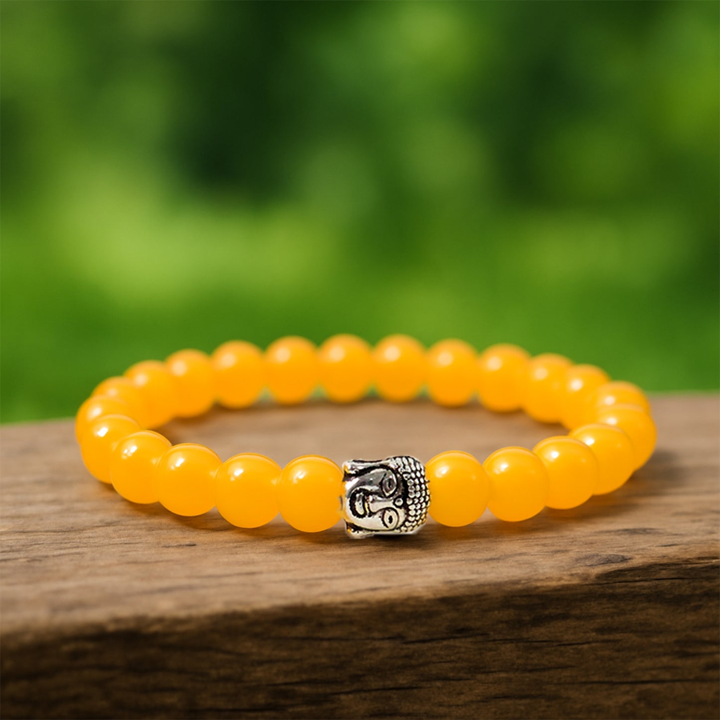 Elegant Yellow Buddha Charm Bracelet With Air-Tight Display Box