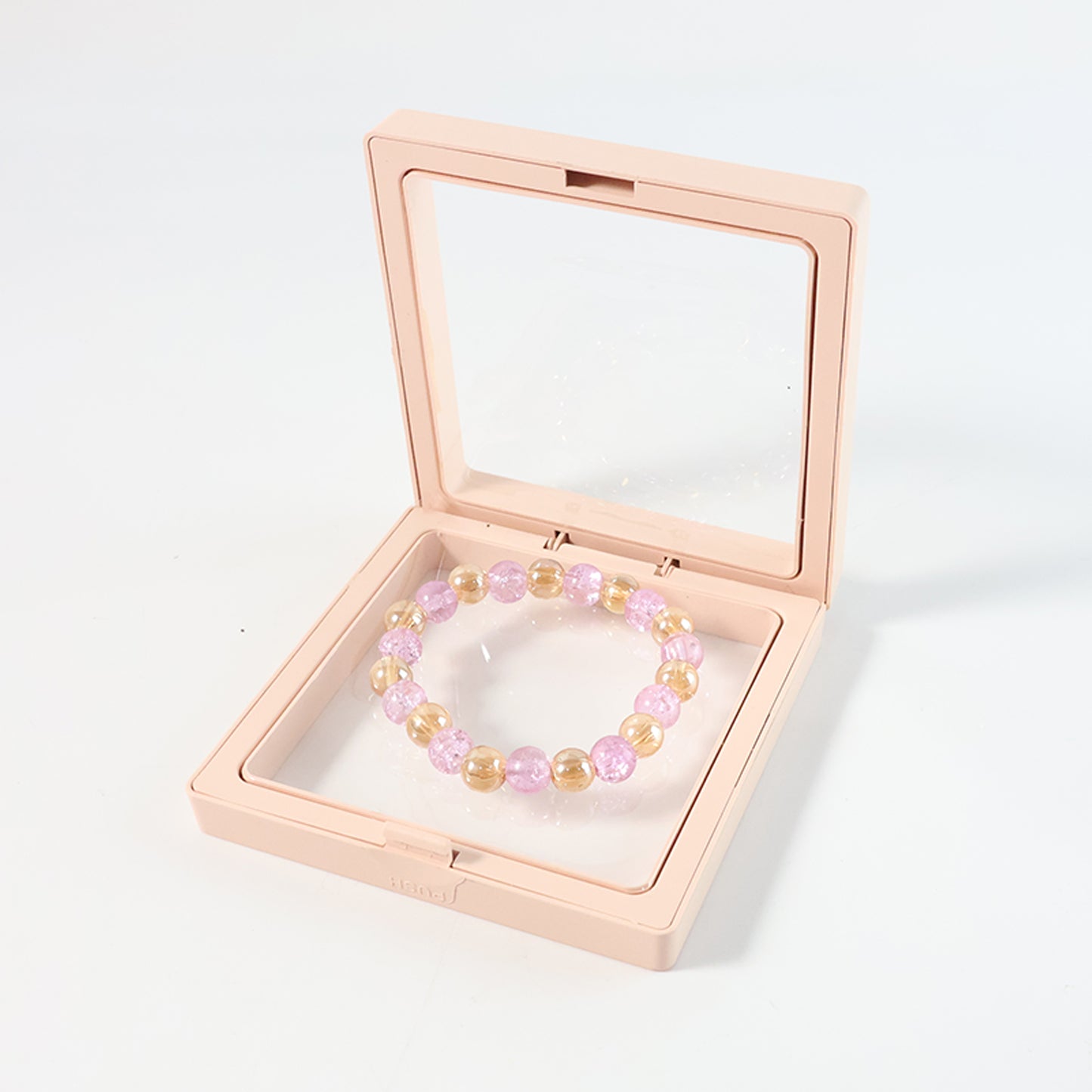 Elegant Pink Crystal Beaded Stretch Bracelet (1 Pc)