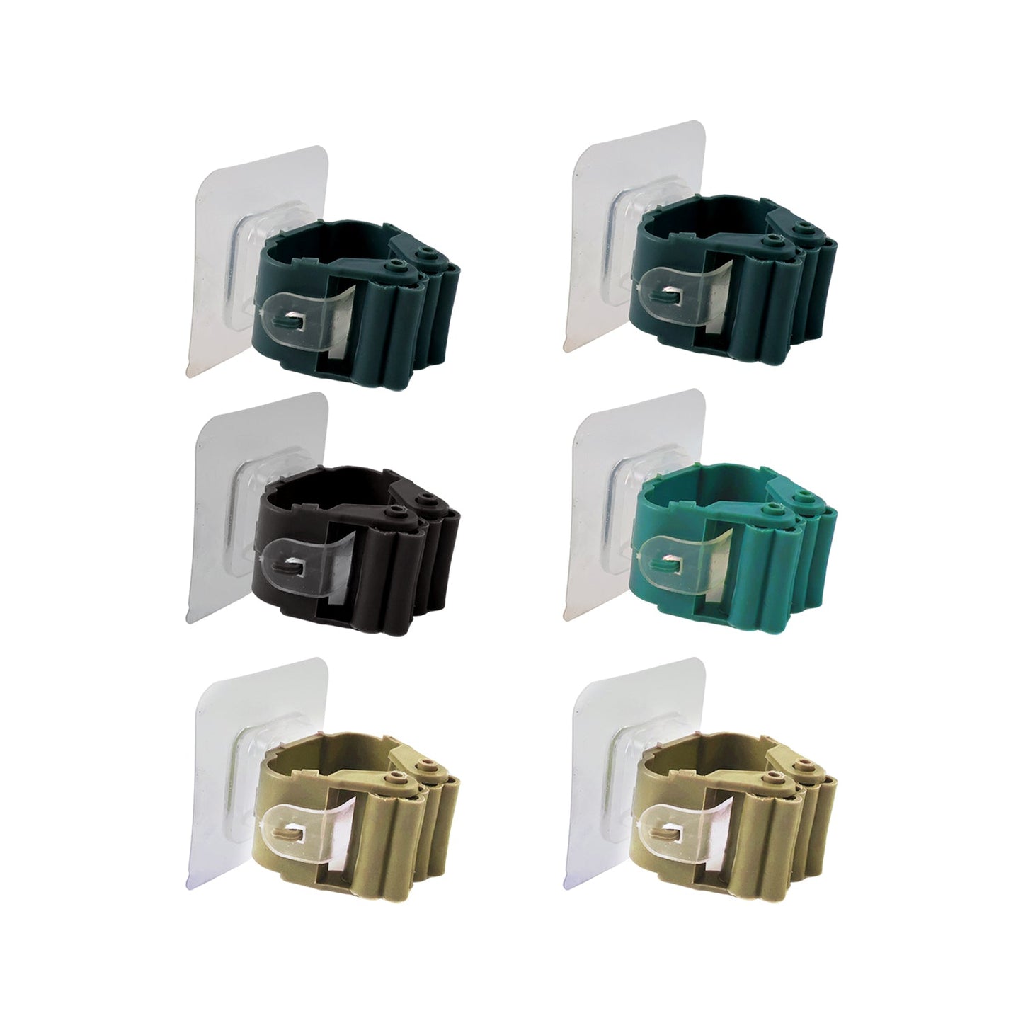 Self-Adhesive Mop and Broom Holder Clips (6 Pc Set)