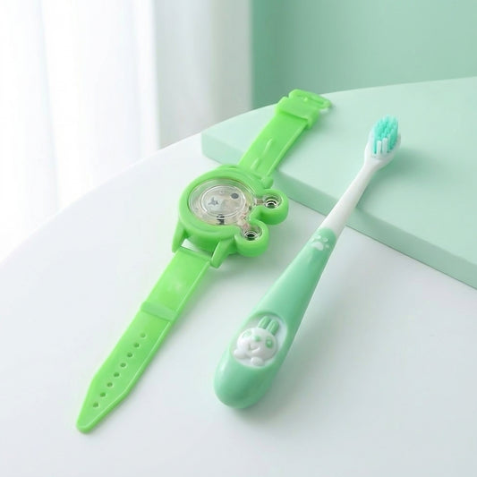 Kids Toothbrush and Cartoon Watch Toy Set