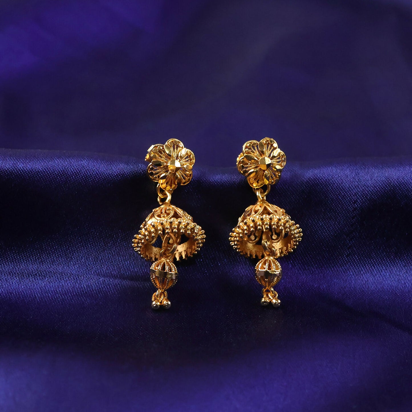 Royal Traditional Gold Jhumka Earrings for Wedding & Party Wear