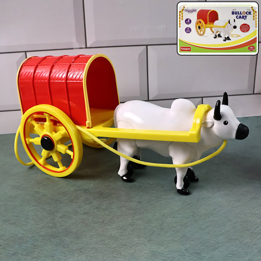 Traditional Bullock Cart Toy for Kids – Classic Pull-Along Educational Village Playset