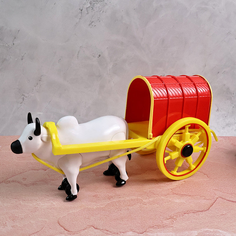 Traditional Bullock Cart Toy for Kids – Classic Pull-Along Educational Village Playset