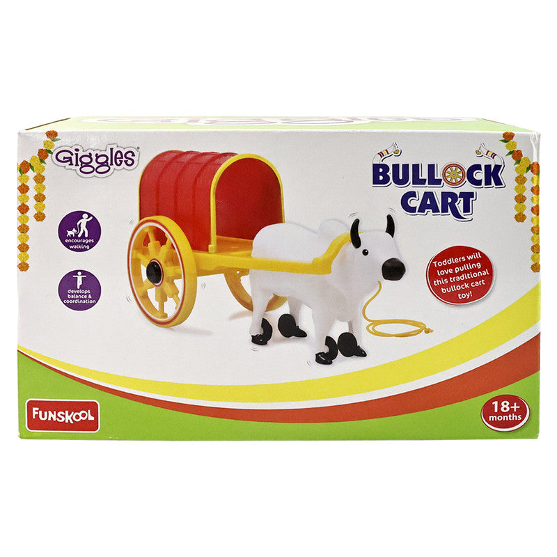 Traditional Bullock Cart Toy for Kids – Classic Pull-Along Educational Village Playset
