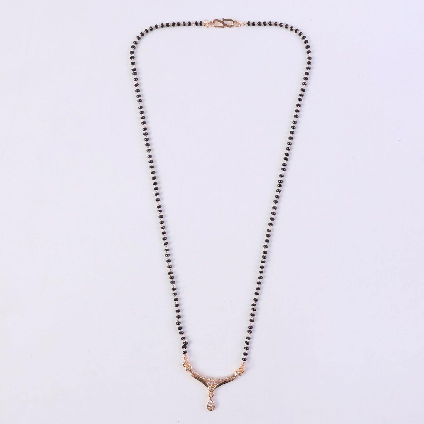 Classic Drop Pendant Mangalsutra with Curved Stone Bar