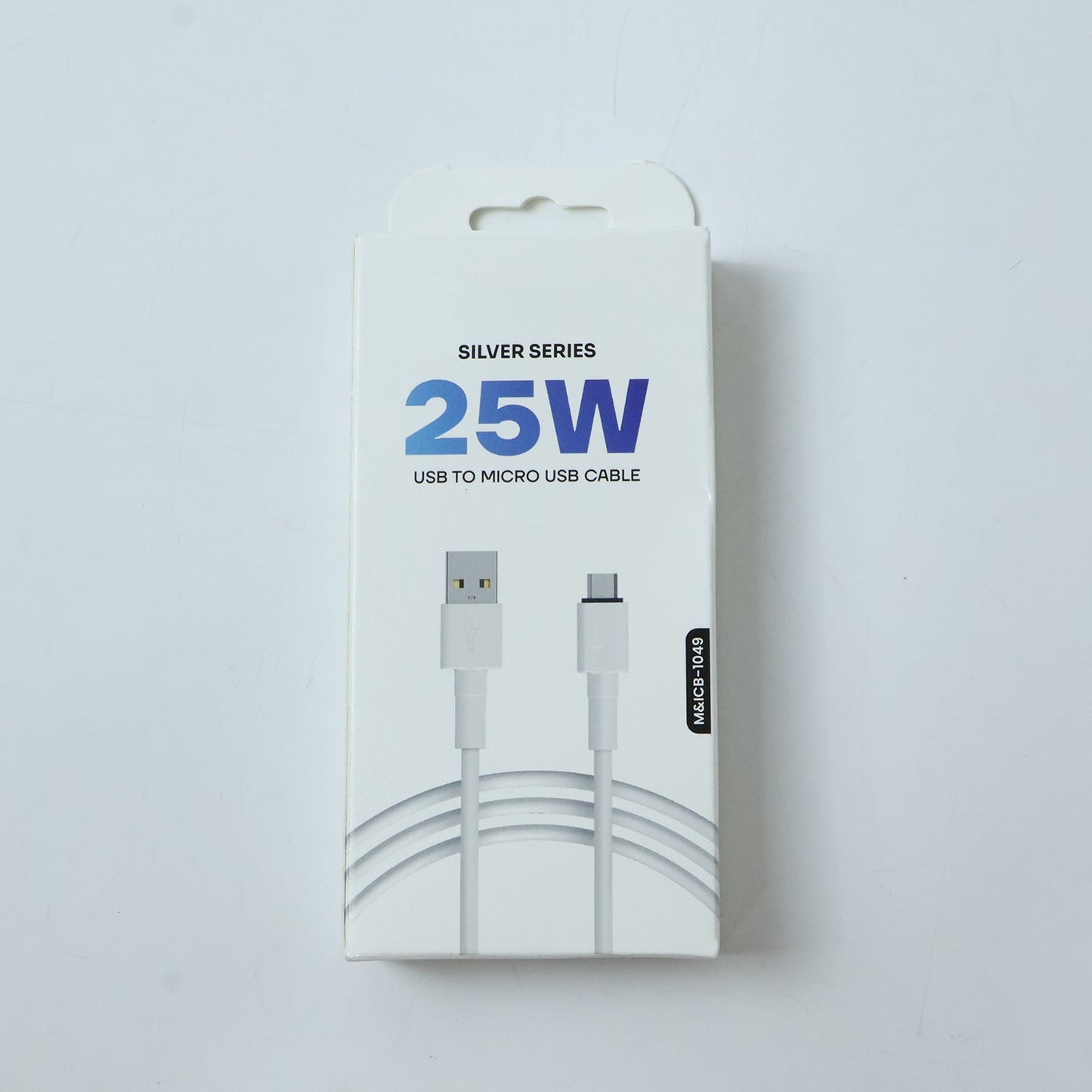 25W Micro USB cable connected to an Android smartphone