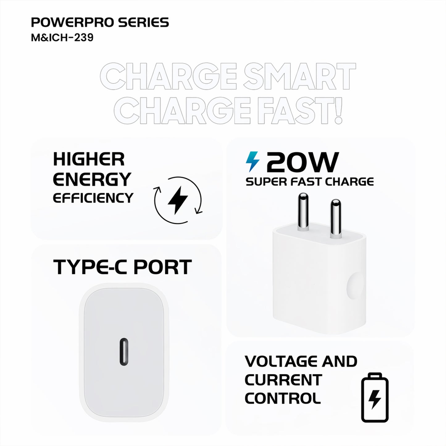 PowerPro USB-C Power Adapter side angle image