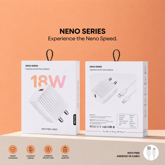 18W Fast Charging USB Wall Adapter with Free Micro USB Cable