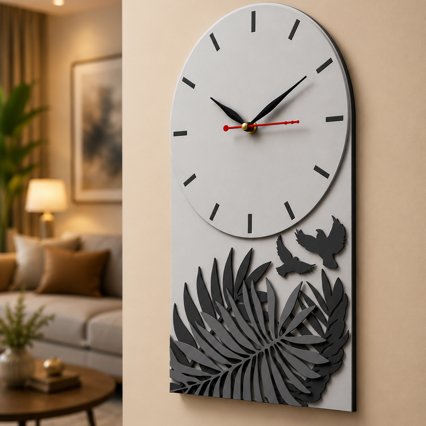 Plant Clock Grey 5